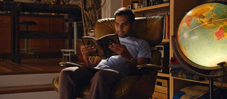 Dev reading the Quran in Master of None, season 2 episode 3, "Religion"
